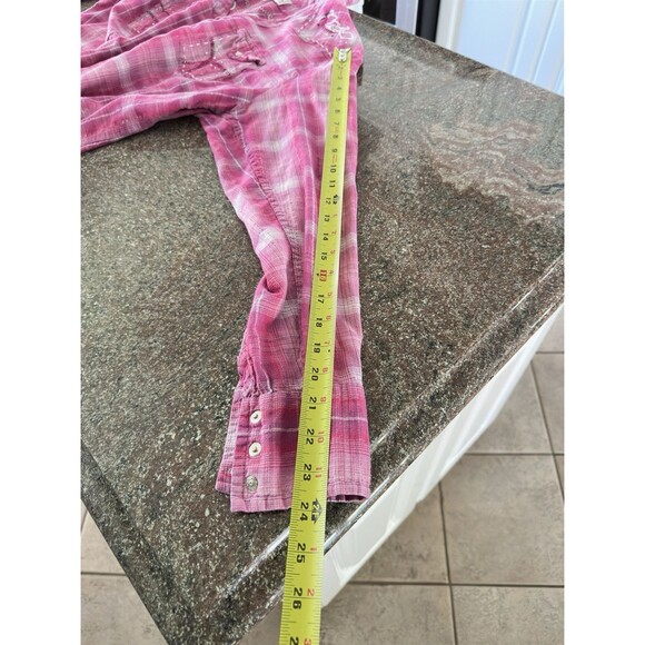 Panhandle Slim Womens Pink Purple XL Button Up Western‎ Shirt Striped XL - Picture 9 of 9